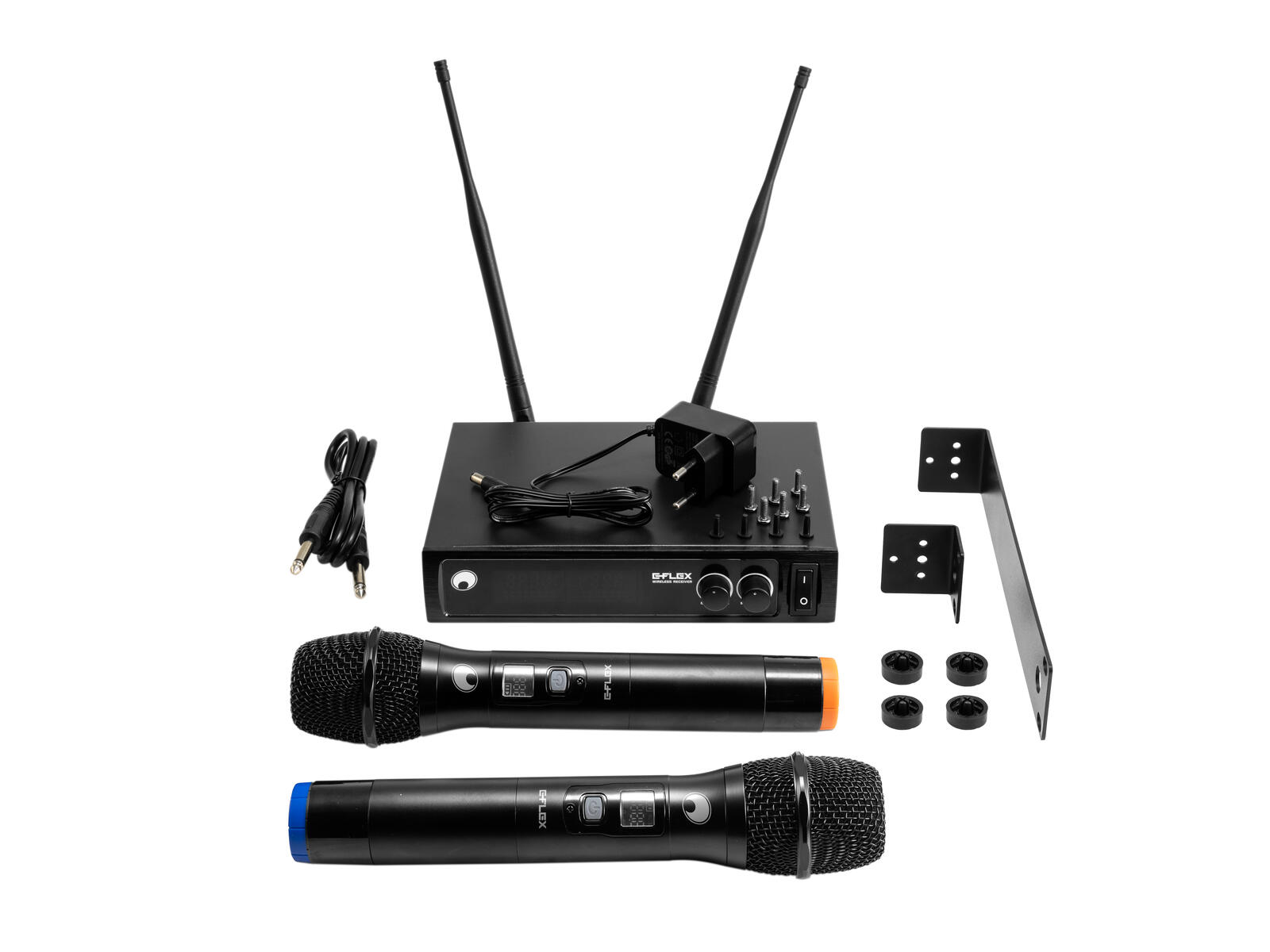 Funkmikrofon Set UHF E-Flex Empfänger mit 2x Funkmikrofonen und 19zoll Rackkit