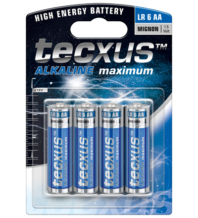 33-460-01330-Mignonbatterie-tecxus-bild30000 AA Mignon Batterie Alkaline 4er Pack