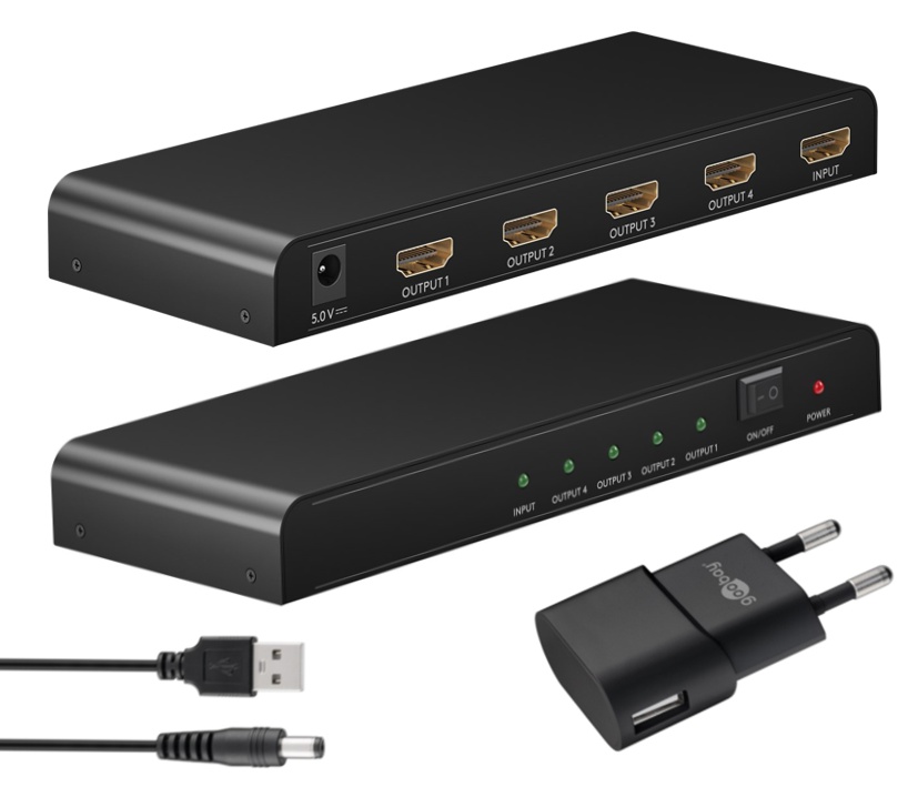 HDMI Verteiler 1xIn auf 4xOut aktiver HDMI Splitter