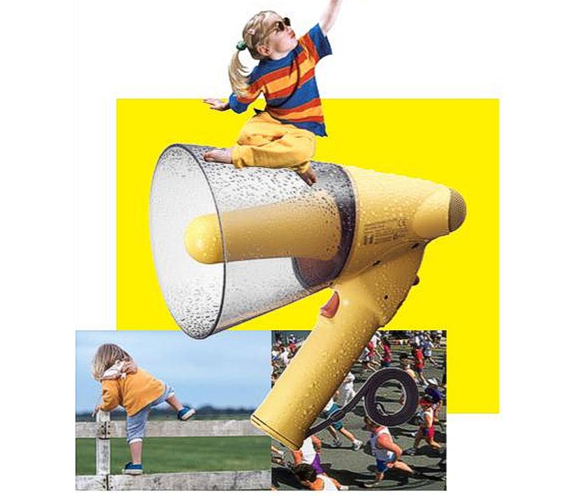Megafon_fuer_Kindergarten_Schule_ER1206W_23 Megafon ER-1206W 10W gelbes Megaphon wassergeschützt mit Pfeifton für Kindergarten und Schule