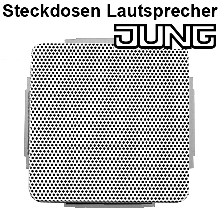 Steckdosen Lautsprecher 15W 8Ohm UP Weiss mit Innenrahmen zu JUNG