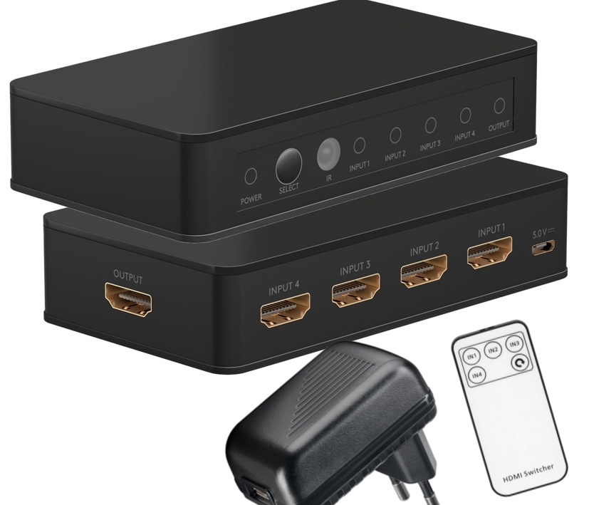 HDMI Switch 4xIN auf 1xOut HDMI Umschalter 4K 2K 3D HD mit Fernbedienung HDMI Switch 4xIN auf 1xOut HDMI Umschalter 4K 2K 3D HD mit Fernbedienung