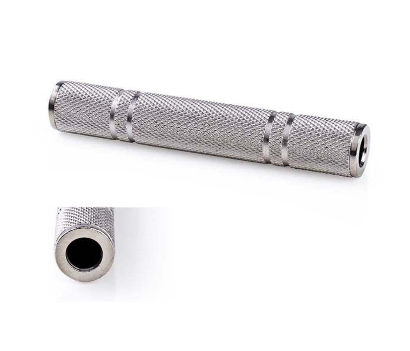 6,3mm Klinkenadapter Mono 2-fach Klinkenkupplung Doppelkupplung Vollmetall