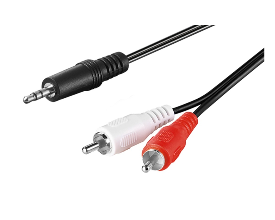 5m Adapterkabel 3,5mm Klinkenstecker auf 2x Cinchstecker